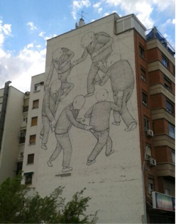 Grafiti en fachada de edificio
